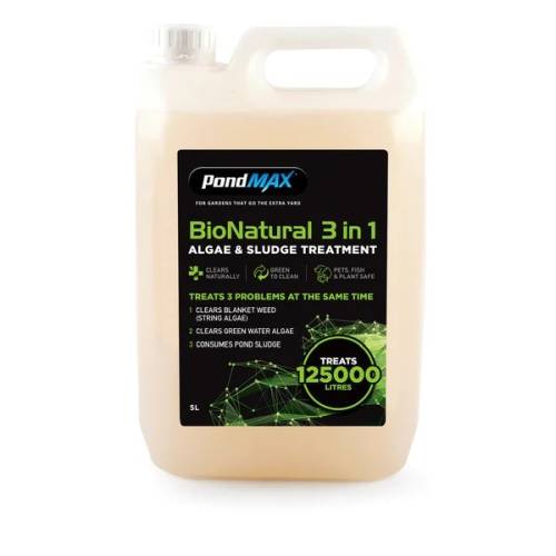 PondMAX 3 in 1 Solution Pond Treatment for Fish Pond Algae/Weed/Sludge 5L-0